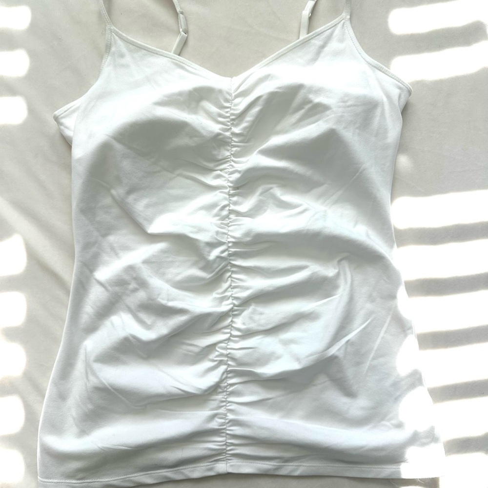 Express White Ruched Camisole Top